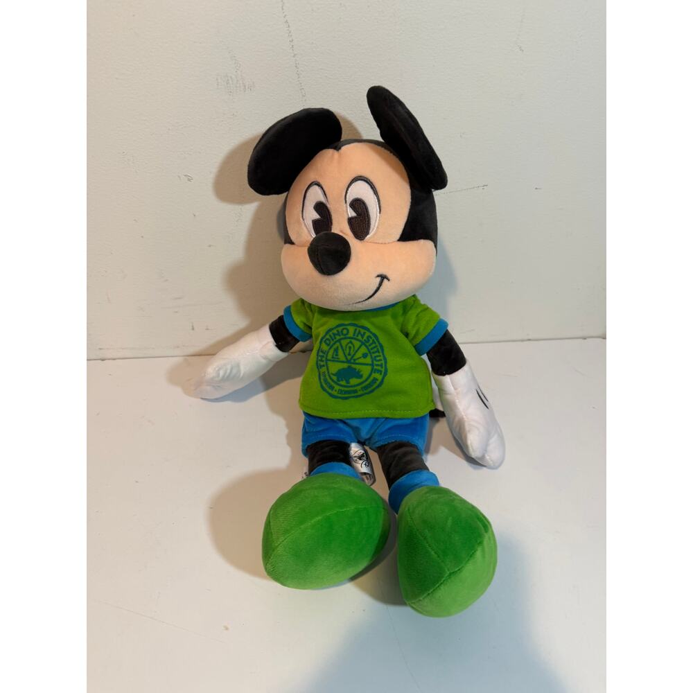 Disney Parks Animal Kingdom Dino Institute Mickey Mouse 11” Plush Stuffed Animal